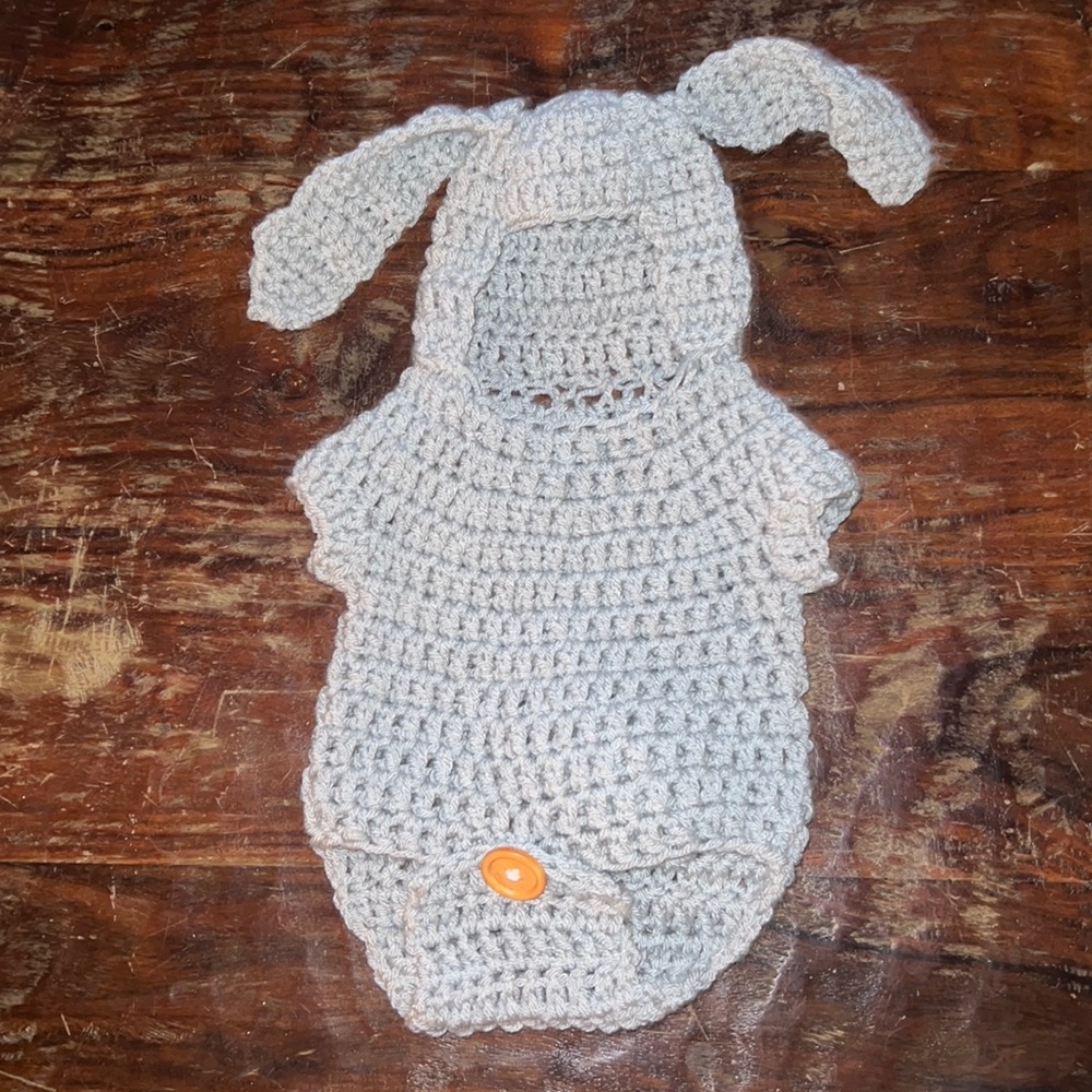 Baby’s first photo shoot costume, super cute knitted bunny outfit, size newborn
